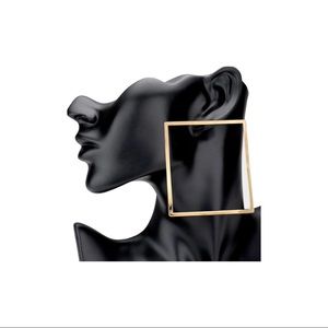 Square Biz Earrings- Gold